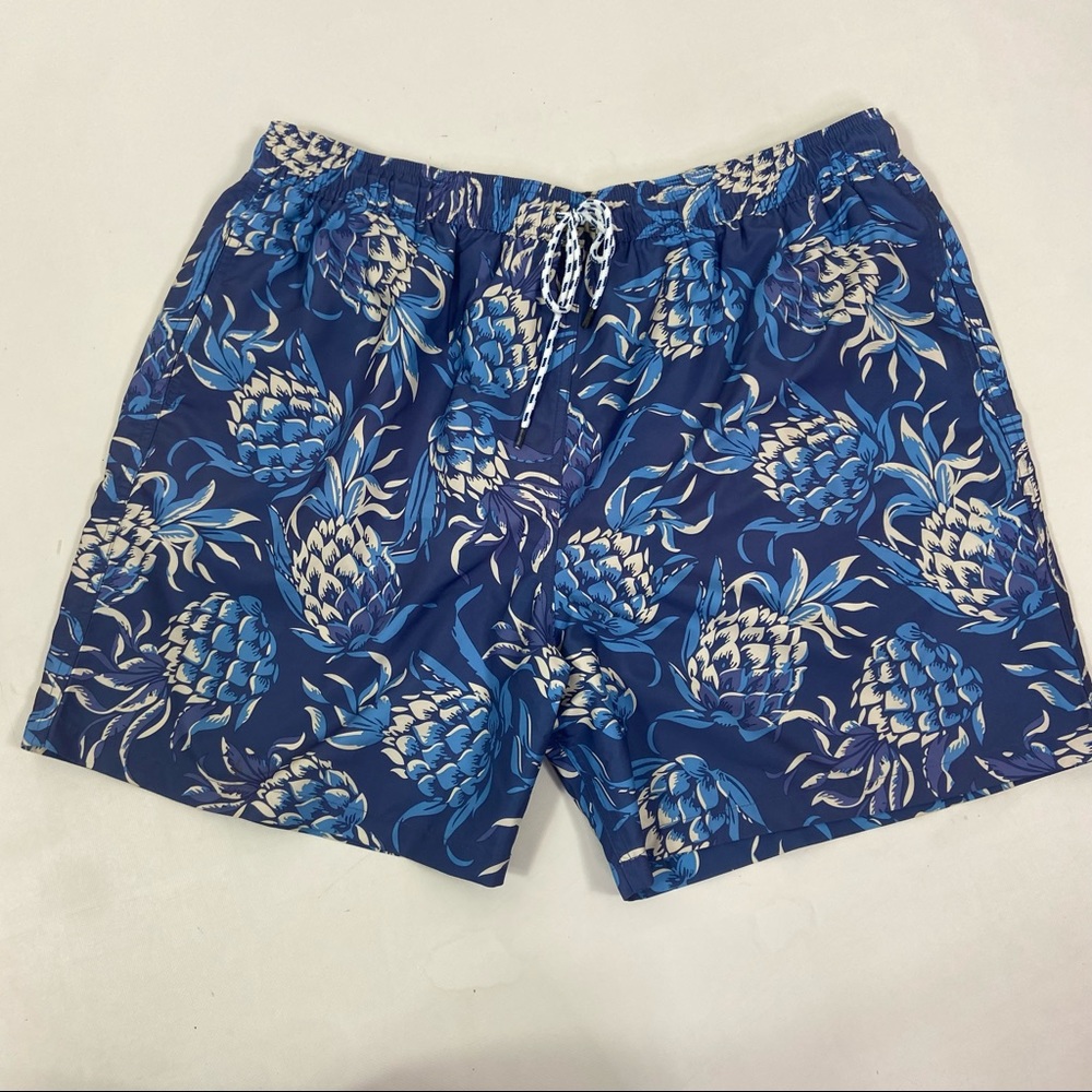 Brooks Brothers blue pineapple swim trunks NWOT. SIZE XL - Picture 2 of 9